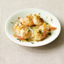 Lemon and garlic-crumb shrimp