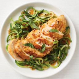 Lemon-Basil Chicken with Zucchini Noodles