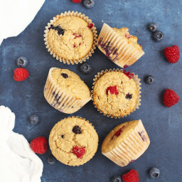 Lemon Berry Oatmeal Muffins (Vegan & Gluten Free)