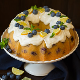 Lemon Blueberry Bundt Cake with Lemon Cream Cheese Icing