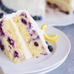 Lemon Blueberry Cake with Whipped Lemon Cream Frosting
