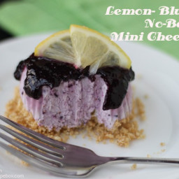 Lemon Blueberry No-Bake Mini Cheesecakes