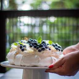 Lemon Blueberry Pavlova Cake