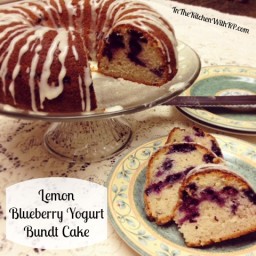 Lemon Blueberry Yogurt Bundt Cake #BundtAMonth