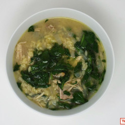 Lemon Chicken Soup with Spinach and Orzo