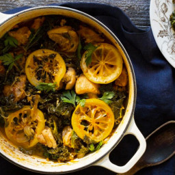 Lemon chicken with sweet smoked paprika and kale