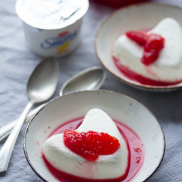 Lemon Coeur a la Creme with Blood Orange Compote