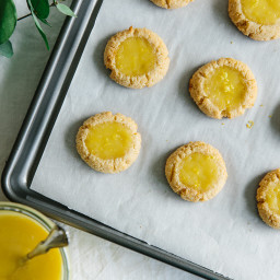 Lemon Curd Thumbprint Cookies (gluten-free, paleo)