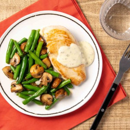 Lemon Garlic Beurre Blanc Chicken with mushrooms and green beans