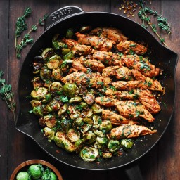 Lemon Garlic Butter Chicken and Brussels Sprouts