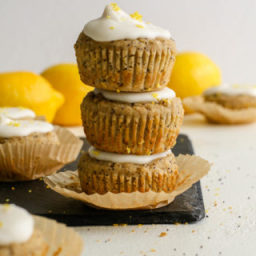 Lemon Poppyseed Muffins with Coconut Butter Glaze