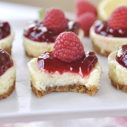 Lemon Raspberry Mini Cheesecakes