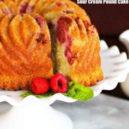 Lemon-Raspberry Sour Cream Pound Cake