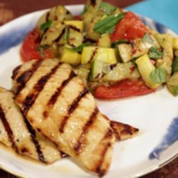 Lemon-Rosemary Grilled Chicken with Charred Vegetable Salad