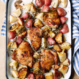 Lemon-Rosemary Roasted Chicken Thighs with Potatoes
