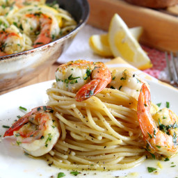 Lemon Spaghetti with shrimp