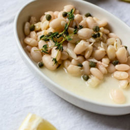Lemon Thyme White Beans with Capers