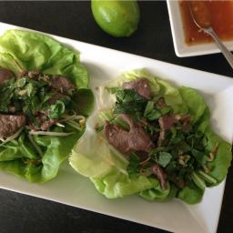 Lemongrass Beef lettuce wraps