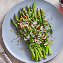 Lemony Asparagus Salad With Shaved Cheese and Nuts