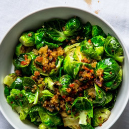 Lemony Brussels Sprouts with Bacon and Breadcrumbs