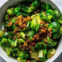 Lemony Brussels Sprouts With Bacon and Breadcrumbs