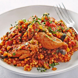 Lemony chicken stew with giant couscous