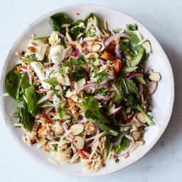Lemony Farro Pasta Salad With Goat Cheese and Mint