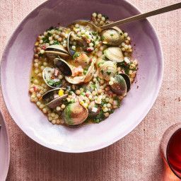 Lemony Fregola with Cockles and Herbs