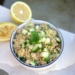 Lemony Herbed Couscous with Chickpeas & Cucumber