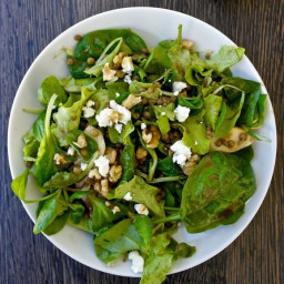 Lentil and Greens Salad with Feta and Pear