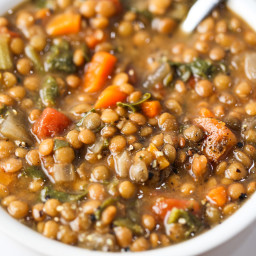 Lentil and Spinach Soup (Slow Cooker Style)