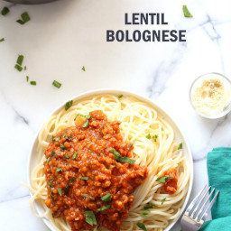Lentil Bolognese With Spaghetti