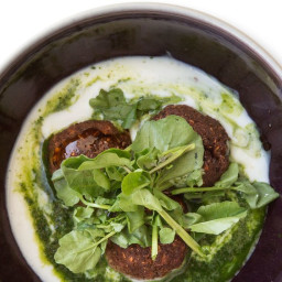 Lentil Croquettes with Watercress and Kefir