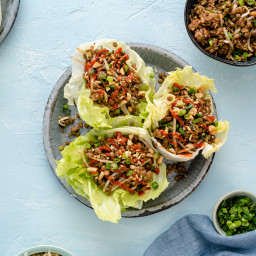 Lentil & Pork Sung Choi Bao (Asian Lettuce Wraps)