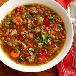 Lentil Soup with Beef and Red Pepper