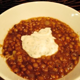 Lentil Soup with Spicy Yogurt Topping