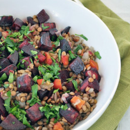 Lentils with Roasted Beets and Lemon