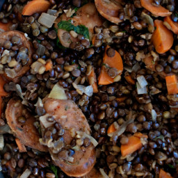 Lentils with Smoked Sausage and Carrots