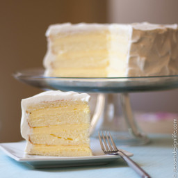 Light Lemon Chiffon Cake with Easy Cheesecake Mousse