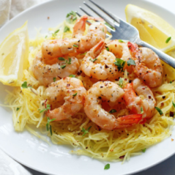 Light Shrimp Scampi with Spaghetti Squash