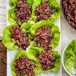 Lightened Up Asian-Inspired Beef Lettuce Wraps