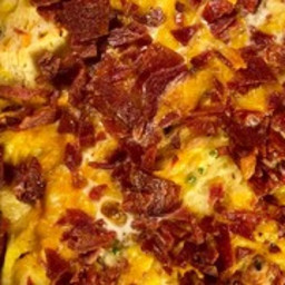 Lightened-Up Bacon Egg & Cheese Biscuit Casserole