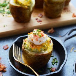 Lightened Up Broccoli Cheddar Twice Baked Potatoes