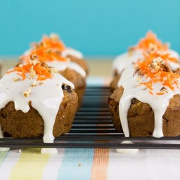 Lightened Up Carrot Cake Muffins With Cream Cheese Glaze