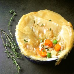 Lighter Chicken Pot Pie with Phyllo Dough {Dairy Free}