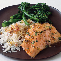 Lime- and Honey-Glazed Salmon with Basmati and Broccolini