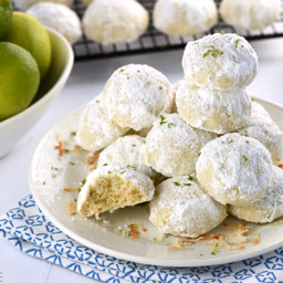 Lime Coconut Snowball Cookies