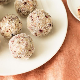 Lime, cranberry and coconut balls