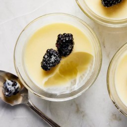 Lime Posset with Sugared Blackberries