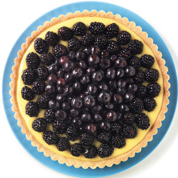 Lime Tart with Blackberries and Blueberries